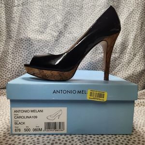 Antonio Melani Black Carolina 109 Peeptoe Heel